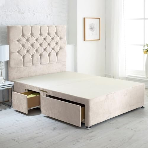 ComfoRest Luxurious 6FT Super King Divan Bed with 4 Drawers - Cream | British-made sturdy frame, 181.5 x 200.5cm, 4 drawers maximise space, restful night's sleep, designed for lasting comfort...
