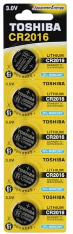 Toshiba CR2016 3V Lithium Coin Cell Battery Pack of 5 batteries Expiry date March 2027
