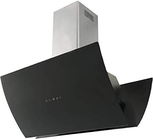 Kaiser hotte îlot • hotte aspirante îlot • 90cm •1250 m³/h • 3 Niveaux de Puissance • éclairage LED • Inox •verre noir •Hotte•télécommande•Gagnants German Brand Award 2018