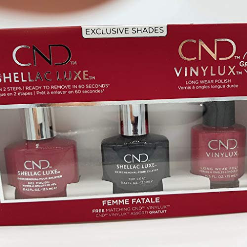 CND Shellec Gel and Vinylux NailPolish with Top Coat, Femme Fatale