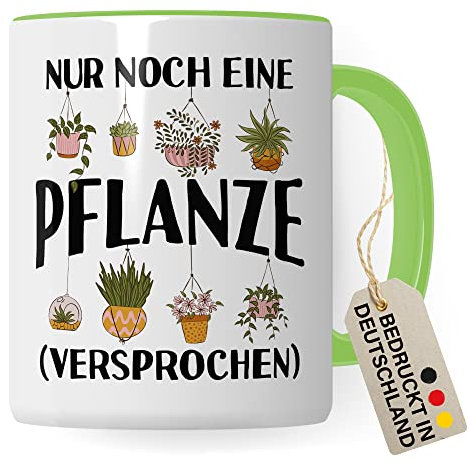 Tasse Garten, Nur noch eine Pflanze versprochen Spruch, Geschenk Garten-Motiv Kaffeetasse Hobby-Gärtner Hobby-Gärtnerin, Pflanzen Pflanzenliebhaber Kaffee-Becher