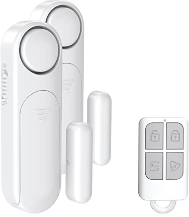 SECRUI Tür Fenster Alarm Sensor mit Fernbedienungen, 2er Set Türalarm/Fensteralarm 120 dB Drahtlose Home Security Alarmanlage Fenstersensoren -Sicherheitstechnik Einbruchschutz mit Magnetsensor