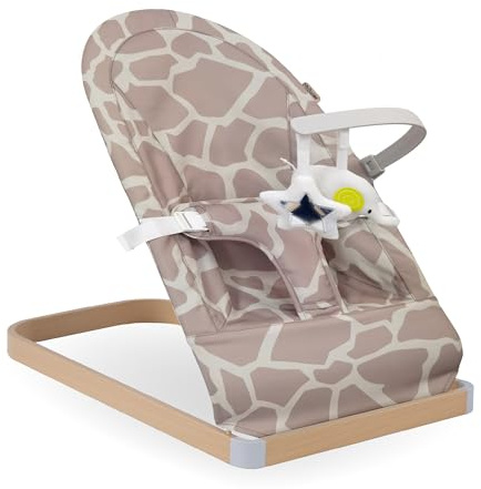 My Babiie Baby Bouncer with Toy Bar – Newborn Ergonomic Bouncer Chair, from Birth to 9 Months (9kg) - Giraffe
