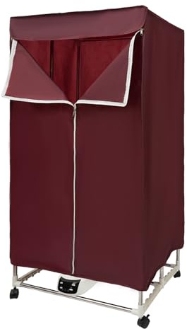 1 200–1 500 W torktumlare 220 V garderob varmlufttork 66,14 pund bärbar minitorkmaskin lämplig för torkning av kläder, handdukar, jeans etc (vinröd)