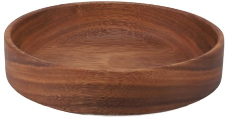 Jenngaoo Große Obst und Salatschale aus Massivholz, Servierschale 20 cm für Snacks, Brot, Obst, Deko, Vielseitige Holzschale für Küche, Tisch