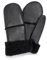 Valcuer 1887 Fäustlinge COZY MITTEN warme Unisex Handschuhe aus hochwertigem Lammfell, Fell, Leder - bequem, warm und hochwertig in Schwarz, in Gr. 6,5