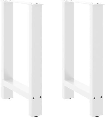 vidaXL Gambe per tavolo da pranzo bianche 2 pz 60x(72-73) cm in acciaio