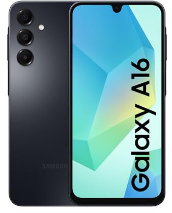 Samsung Galaxy A16 4G LTE, Teléfono Móvil Android, Pantalla 6,7 Super AMOLED, Múltiples Cámaras, Almacenamiento 256GB, Negro (Versión Española), Garantía del Fabricante 3 Años + 1 Año Extra