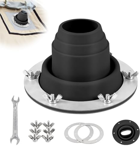 SUPAWAY Tältkaminrör hylsa, takstigning 45–100 mm, värmebeständigt silikonskydd och metallbas, tältkaminanslutning för camping, utomhus och tält (svart)