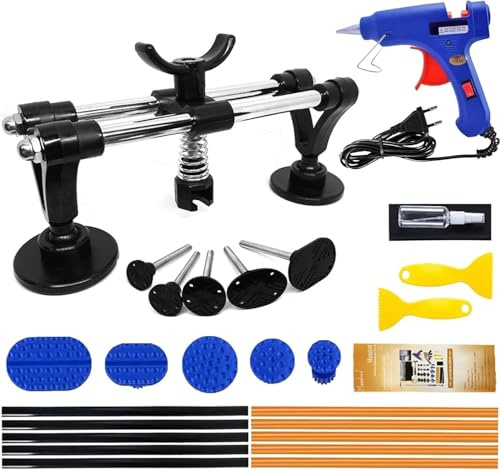 Manelord Auto extracteur Pad pour enlever Le Pont de la Petite Voiture Pad, Kit Debosselage avec Pistolet à Colle et Bâton de Colle
