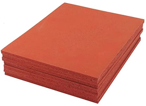 Sponge Foam Board ， 1pcs Red Silicone Foam Board, Super Soft Sponge High Temperature Resistant Pad(500 x 500 x 5mm)