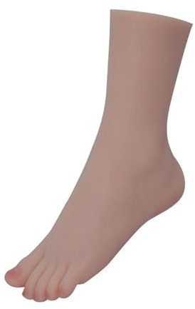 17,5 cm liten kvinnlig silikonfot modell ben falska konstgjorda fötter for skor Smycken display rekvisita Måla strumpor(Built-in bone,Left)