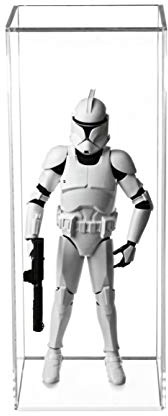 Better Display Cases Clear Acrylic Figure Display Case for Figurine Miniature Doll Bobblehead , Doll Stands Display Box for Figures,DIM:6 L x 6 W x 15 H. (A078-CB)