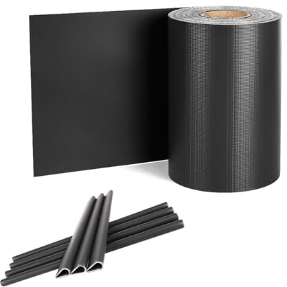 Froadp Sichtschutzstreifen PVC Doppelstabmatten Sichtschutzfolie mit Befestigungsclipse Sichtschutz Stabmattenzaun Windschutz Blickdicht Zaun für Gartenzaun Balkon(35m x 19cm, Anthrazit)
