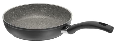 BALLARINI Edelstahl Saute Pfanne mit Silikongriff, 24 cm, Steinoptik Grau, Nonstick, Gas, 2.2 Liter, Bräter