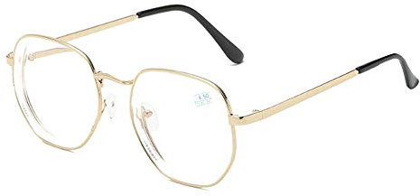 GEMSeven Metall Vollrand Pilot Brille Polygon Optische Gläser Frauen Männer Myopie Brille