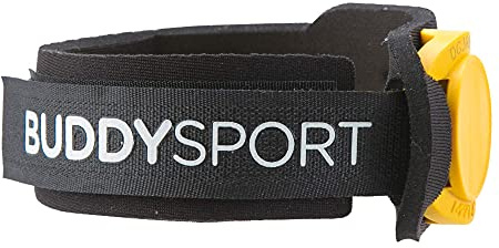 BUDDYSWIM Porta Chip. Supporto per Caviglia in Neoprene regolabile. Fascia Elastica per Caviglia. Accessorio sportivo ideale per Nuoto, Ciclismo, Corsa, Triathlon o Altri Sport. Nero