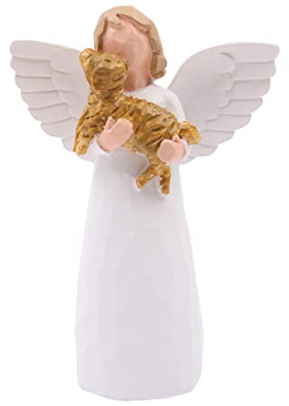 WANGCL Cadeau commémoratif pour chien - Cadeau de deuil - Figurine d'ange sculptée peinte à la main pour souvenir d'un chien perdu