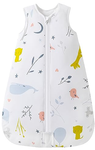 Mosebears - Sacco a pelo invernale per neonati, 2,5 tog, 100% cotone, per diverse misure dalla nascita all'età di 24 mesi (motivo animali, 0-6 mesi)