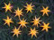 GURU SHOP Sternenkette, Lichterkette mit 10x LED Adventsstern, Außenstern, Weihnachtsstern Ø 12 cm, Länge 12,5 m, mit Timer - 10er Gelb, Kunststoff, Weihnachtsstern, Adventsstern