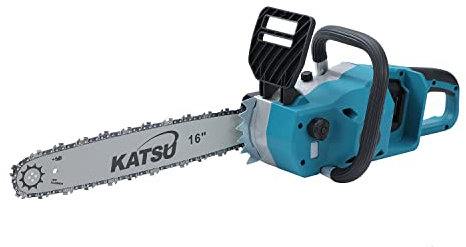 KATSU FIT-BAT 21V Twin Battery Brushless Cordless Electric Chainsaw 16-Inch Guide Bar and Blade Chain for Garden Trees Wood Cutting, Batteries and Charger Not Included 102735