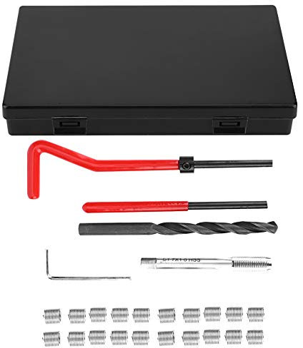 M7,Gewinde Reparatur M7,Repair And Twist Tap 25-Teiliges Gewindereparaturset Edelstahl Twisted Drill Wrench Gewindeeinsatz Tap Insertion Tool M7X1
