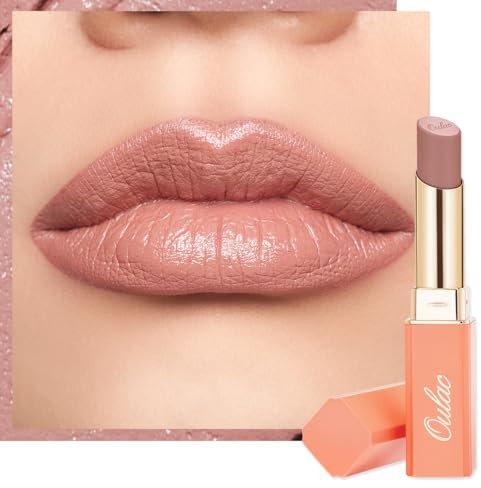 Oulac Satin Matte Lipstick Nude - Pink Long Lasting Lip Stick, Intense Color with Smooth Creamy Texture Lip Colour, Moisturizing & Weightless Formula Lip Makeup, Vegan, 4.3g, SG03 Be Seductive