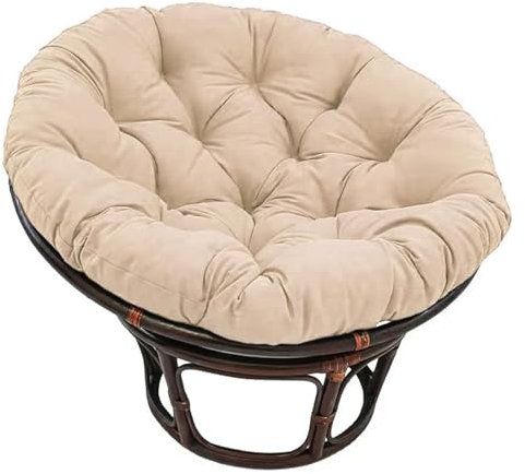 Papasan Cojín para Silla De Huevo, Cojín para Silla Papasan, Papasan CojíN De Asiento Redondo Sillón De Papasan Cojín De Silla Mecedora Impermeable Al Aire Libre Cojines para sillas (Color : Khaki,