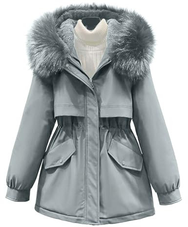 KOG Winterjacke Damen Daunenmantel Warm Daunenjacke Baumwolle Fahrradmantel Parka Kleidung Frau übergangsjacken Sale Damen Winter Strickjacke Elegant Steppmantel Gutschein Hellblau XL