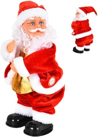 Générique Père Noël Twerk, Père Noël Dansant, Figurines Portables Douces du Père Noël, Poupées animées multifonctionnelles, Peluche électrique de noël, Jouets de père noël pour pour Le Nouvel an