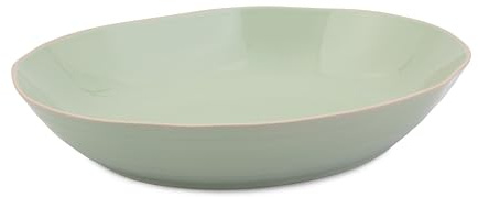 Jamie Oliver Big Love Bol Rustique, Vert, Forme Organique, Grès Moucheté, Bol Profond pour Currys et Salades, Compatible Lave-vaisselle, Micro-ondes et Four, 39x32 cm