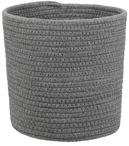 Gewebter Baumwollseil Pflanzkorb Blumentopf Geflochten Übertopf Korb Aufbewahrungsbehälter Organizer für Pflanzgefäße, Blumentopf, Kunsthandwerk, Spielzeug, Home Décor (DunkelGrau, 20cm x 20cm)