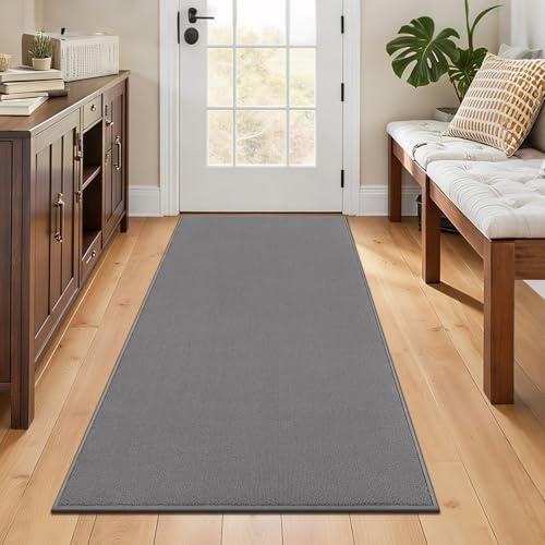 SHACOS Hallway Runner Rug Grey 80x150cm Non-Slip Washable Dirt Trapper Door Runner Mat with Rubber Backing Heavy Duty Absorbent Floor Rug for Entryway, Kitchen, Laundry Room