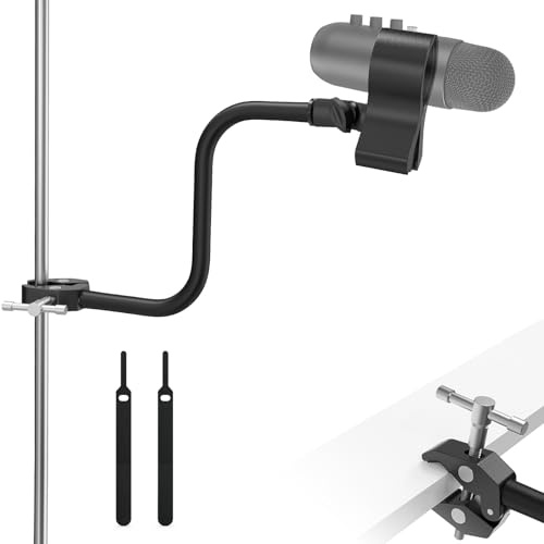 ZealSound Soporte de Micrófono — brazo de 33 cm con abrazadera ajustable, rotación 360° y flexión 90°, compatible con Blue Yeti, Snowball, SoloCast, SM58 y más, con adaptador de 3/8 a 5/8
