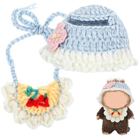 UPKOCH Vêtements pour Poupées Bonnet Fleuri et Bavoir Accessoires et pour Poupées et Décorations de Maison