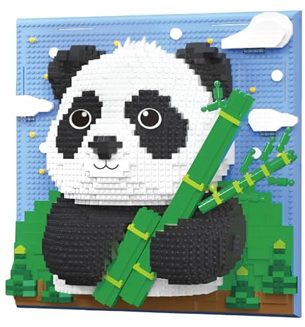 Set di blocchi da costruzione a forma di panda, animali 3D, kit di costruzione da parete, micro mini mattoni da costruzione per casa e ufficio, regalo creativo per adulti e bambini dagli 8 anni in su