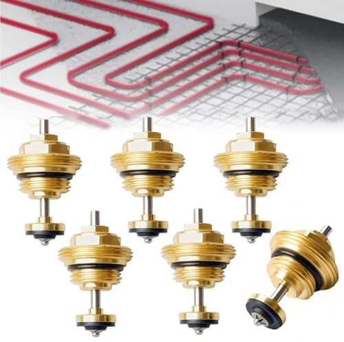 Boulons de Retour G1/2, Goupilles de Retour pour Chauffage Au Sol M30 x 1,5, Goupille de Retour, G1/2 Noyau de Valve de Distributeur D'Eau, Pour Distributeur D'Eau Actionneur Ufh (6)