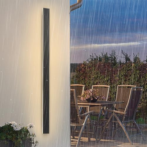 YUEEU Aplique Pared Exterior 120CM IP65 Largo LED Lampara Jardin Terraza