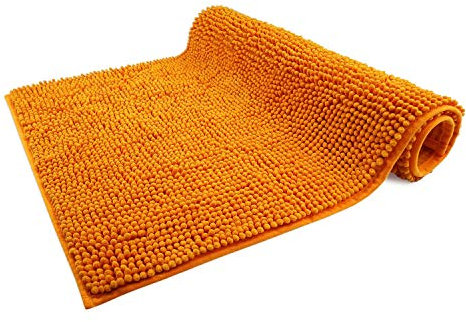 WohnDirect Badematte 70 x 120 cm | Orange | rutschfest & Waschbar, Badezimmerteppich zum Set kombinierbar, Badvorleger, WC Garnitur, Badteppich, Oeko-TEX Zertifiziert