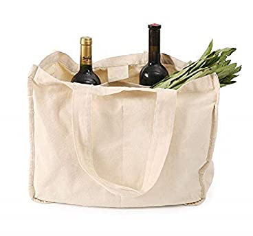 HTYG Wiederverwendbare Einkaufstasche-Woven Große Einkaufstasche mit Griff-Schulter/Hand Einkaufstasche für Obst Gemüse-Werbe Tasche für Partei Einkaufs (6 Pcs)