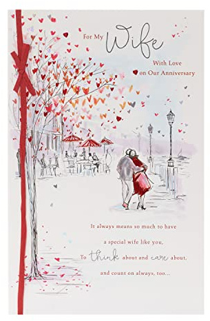 UK Greetings | Wedding Anniversary Card for Wife | Gorgeous Design | Happy Anniversary | Her/Girls/Women | With Envelope | 171 x 260 mm