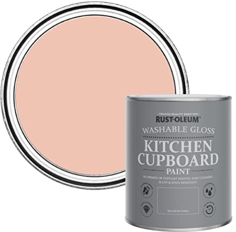 Rust-Oleum Orange Kitchen Cupboard Paint in Gloss Finish - Coral 750ml