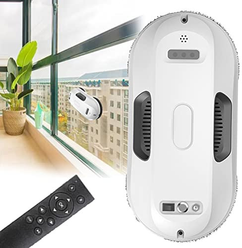 XDLYWUZIQ Fensterputzroboter, Elektrischer Fensterreiniger mit Fernbedienung, Intelligentes Kantenerkennungssystem Fenstersauger Glasreinigungssroboter, Anti-Drop, für Glas, Fliesen