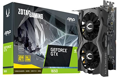ZOTAC Gaming GeForce GTX 1650 AMP CORE 4GB GDDR6 128-bit Gaming Graphics Card, Super Compact, ZT-T16520J-10L (Renewed)
