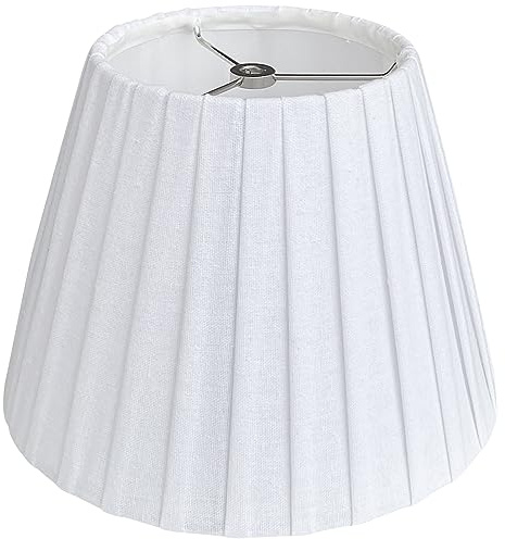 TOOTO STAR Small Lamp Shade, White Pleated 6x10x7.5inch Bell Shade