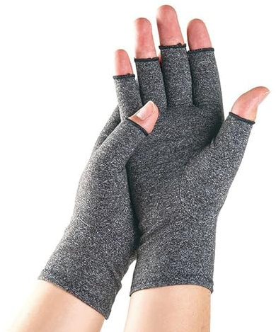 One Compress Bambus-Arthritis-Handschuhe, Original Arthritis-Kompressionshandschuhe für Damen und Herren, für Arthritis, Handschmerzlinderung, Karpaltunnelsyndrom, Größe L, Grau), grau