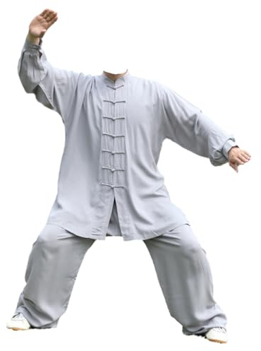 Leeonway Traje De Artes Marciales para Hombres,Tang Traje De Artes Marciales Kung Fu,Traje Hombre De Tai-Chi,CóModo Y Transpirable,Adecuado para Tai-Chi,Kung Fu Y Ocio