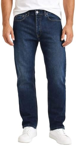 Mish Mash Men's Straight Jeans 1987 Raider Selvedge Rigid – Dark Wash Blue Denim Jeans, Classic Five Pocket Straight Fit Casual Jeans for Men