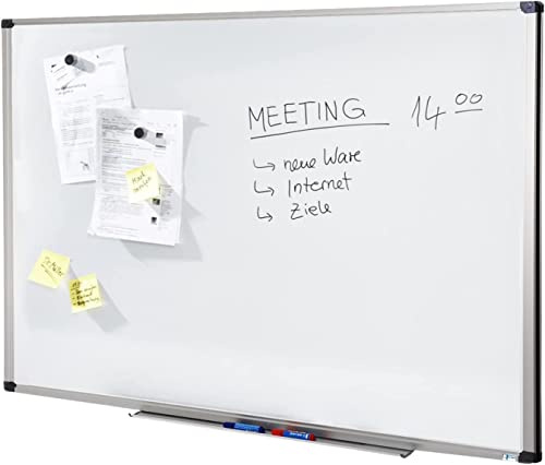 Master of Boards | Tableau blanc avec cadre en aluminium | Tableau magnétique inscriptible | Mur magnétique | Tableau mémo pour la maison et le bureau | 80 cm x 110 cm
