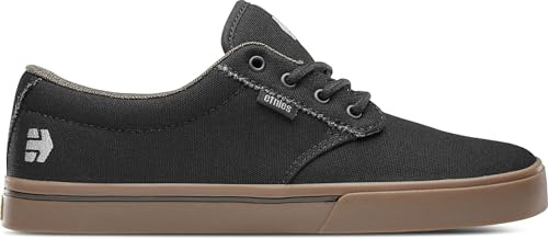Etnies Jameson 2 Eco – Nachhaltiger Skate-Stil, verstärkte Cupsole, gepolsterte Dämpfung, Alltagssneaker, vegan - Black/Charcoal/Gum - 45.5